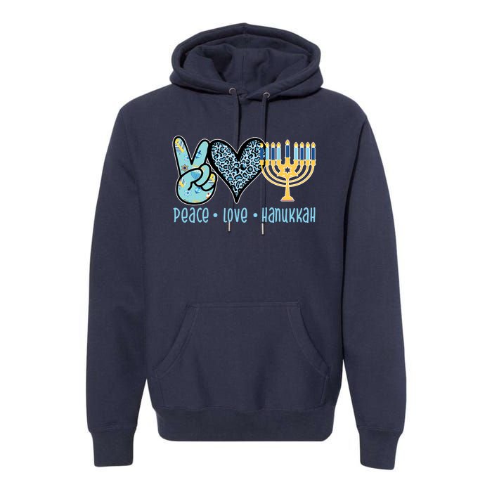 Peace Love Hanukkah Cute Gift Premium Hoodie