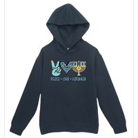 Peace Love Hanukkah Cute Gift Urban Pullover Hoodie