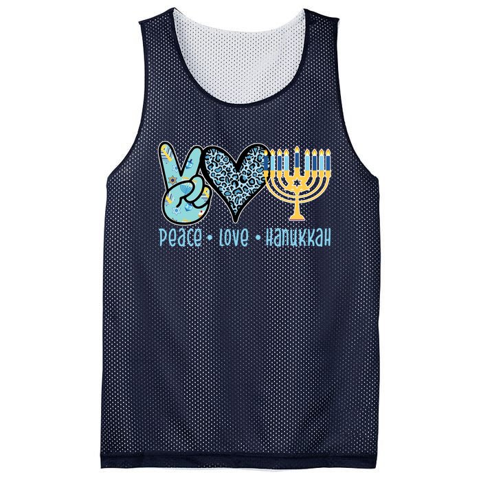 Peace Love Hanukkah Cute Gift Mesh Reversible Basketball Jersey Tank