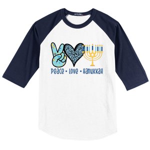 Peace Love Hanukkah Cute Gift Baseball Sleeve Shirt