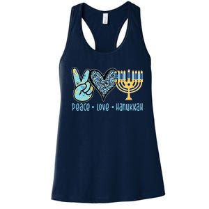 Peace Love Hanukkah Cute Gift Women's Racerback Tank