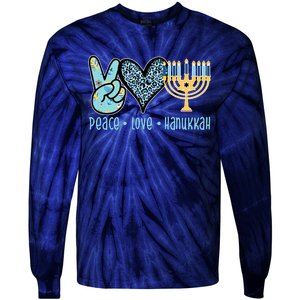 Peace Love Hanukkah Cute Gift Tie-Dye Long Sleeve Shirt