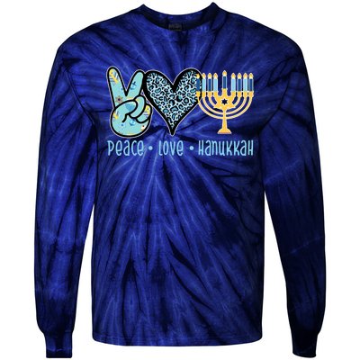 Peace Love Hanukkah Cute Gift Tie-Dye Long Sleeve Shirt