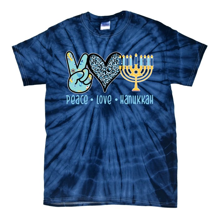 Peace Love Hanukkah Cute Gift Tie-Dye T-Shirt