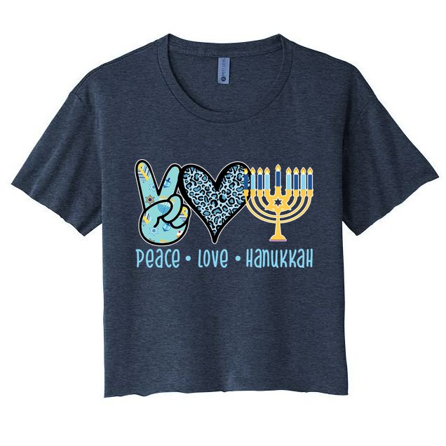 Peace Love Hanukkah Cute Gift Crop Top