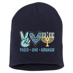 Peace Love Hanukkah Cute Gift Short Acrylic Beanie