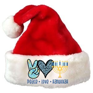 Peace Love Hanukkah Cute Gift Premium Christmas Santa Hat