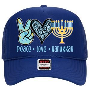 Peace Love Hanukkah Cute Gift High Crown Mesh Back Trucker Hat