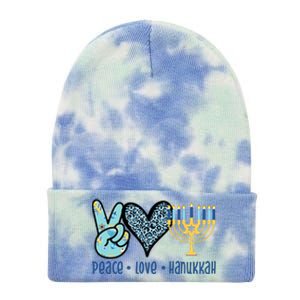 Peace Love Hanukkah Cute Gift Tie Dye 12in Knit Beanie