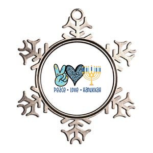 Peace Love Hanukkah Cute Gift Metallic Star Ornament