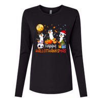 Penguin Lover Halloween Merry Christmas Happy Hallothanksmas Womens Cotton Relaxed Long Sleeve T-Shirt