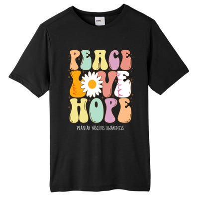 Peace Love Hope Plantar Fasciitis Awareness Gift Tall Fusion ChromaSoft Performance T-Shirt