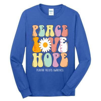 Peace Love Hope Plantar Fasciitis Awareness Gift Tall Long Sleeve T-Shirt