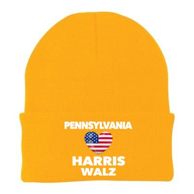 Pennsylvania Loves Harris Walz America Usa Election Pa Gift Knit Cap Winter Beanie