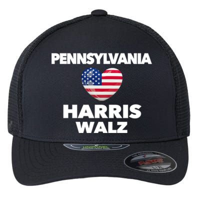 Pennsylvania Loves Harris Walz America Usa Election Pa Gift Flexfit Unipanel Trucker Cap