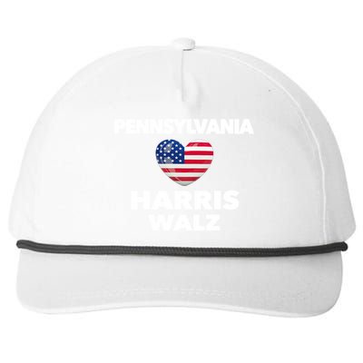 Pennsylvania Loves Harris Walz America Usa Election Pa Gift Snapback Five-Panel Rope Hat