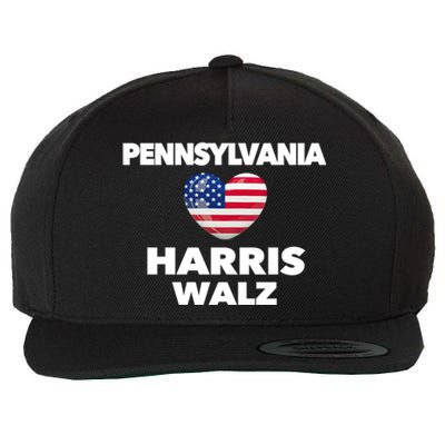 Pennsylvania Loves Harris Walz America Usa Election Pa Gift Wool Snapback Cap