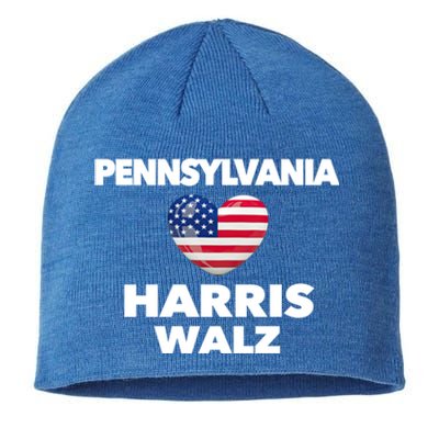 Pennsylvania Loves Harris Walz America Usa Election Pa Gift Sustainable Beanie