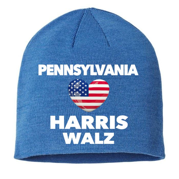 Pennsylvania Loves Harris Walz America Usa Election Pa Gift Sustainable Beanie