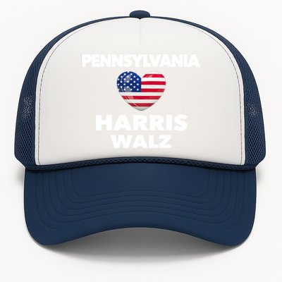 Pennsylvania Loves Harris Walz America Usa Election Pa Gift Trucker Hat