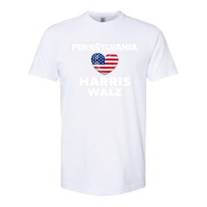 Pennsylvania Loves Harris Walz America Usa Election Pa Gift Softstyle CVC T-Shirt