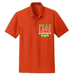 Peas Love Happiness Funny Veganism Veggie Funny Gift Dry Zone Grid Polo