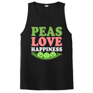 Peas Love Happiness Funny Veganism Veggie Funny Gift PosiCharge Competitor Tank