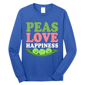 Peas Love Happiness Funny Veganism Veggie Funny Gift Long Sleeve Shirt