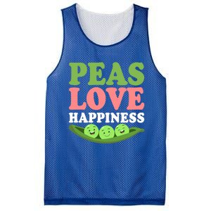 Peas Love Happiness Funny Veganism Veggie Funny Gift Mesh Reversible Basketball Jersey Tank