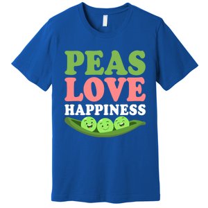 Peas Love Happiness Funny Veganism Veggie Funny Gift Premium T-Shirt