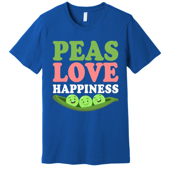 Peas Love Happiness Funny Veganism Veggie Funny Gift Premium T-Shirt