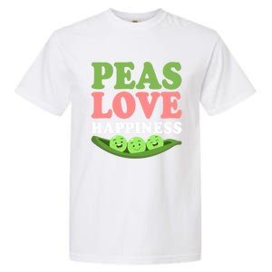 Peas Love Happiness Funny Veganism Veggie Funny Gift Garment-Dyed Heavyweight T-Shirt