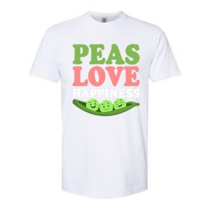 Peas Love Happiness Funny Veganism Veggie Funny Gift Softstyle CVC T-Shirt