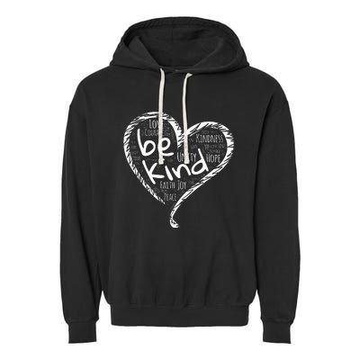 Peace Love Hope Kindness Heart No Bullying Unity Day Orange Garment-Dyed Fleece Hoodie