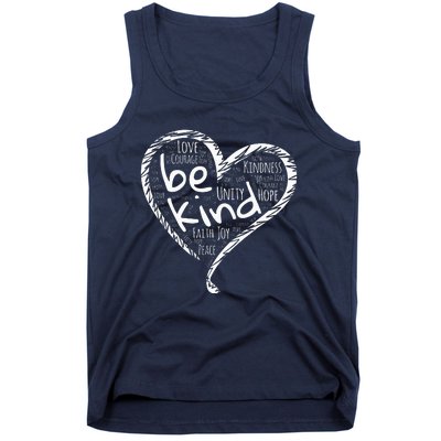 Peace Love Hope Kindness Heart No Bullying Unity Day Orange Tank Top