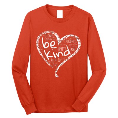 Peace Love Hope Kindness Heart No Bullying Unity Day Orange Long Sleeve Shirt