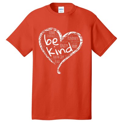 Peace Love Hope Kindness Heart No Bullying Unity Day Orange Tall T-Shirt