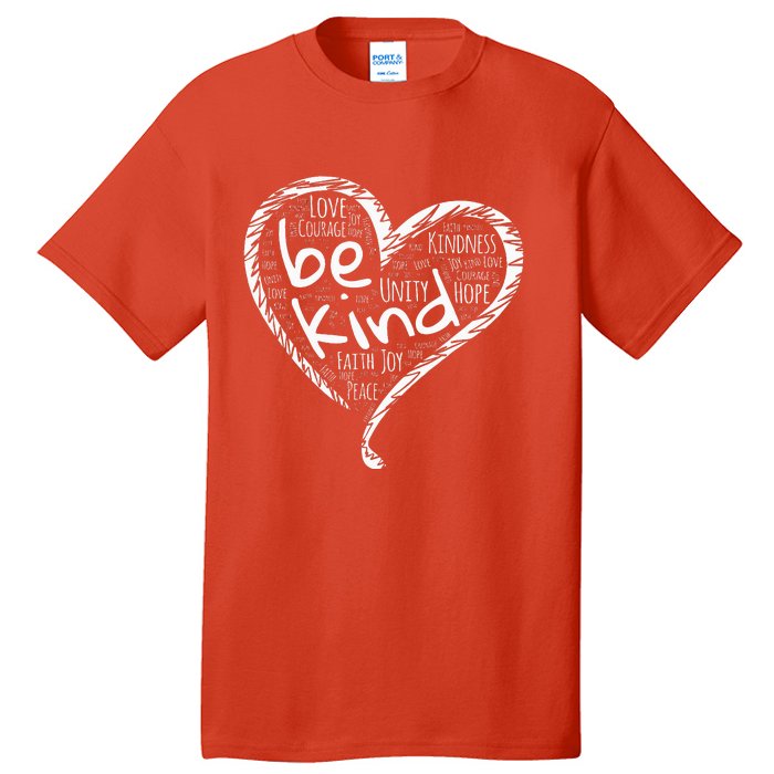 Peace Love Hope Kindness Heart No Bullying Unity Day Orange Tall T-Shirt