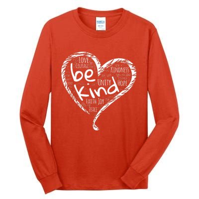 Peace Love Hope Kindness Heart No Bullying Unity Day Orange Tall Long Sleeve T-Shirt