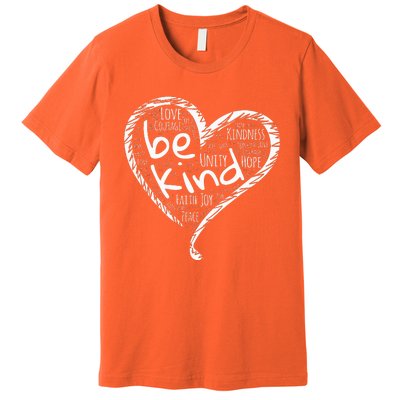 Peace Love Hope Kindness Heart No Bullying Unity Day Orange Premium T-Shirt