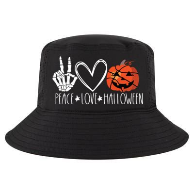 Peace Love Halloween Pumpkin Basketball For Girl Women Cool Comfort Performance Bucket Hat