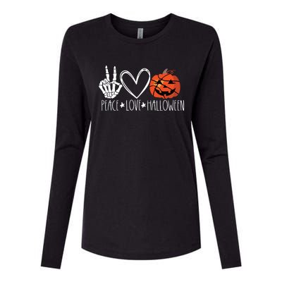 Peace Love Halloween Pumpkin Basketball For Girl Women Womens Cotton Relaxed Long Sleeve T-Shirt