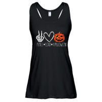 Peace Love Halloween Pumpkin Basketball For Girl Women Ladies Essential Flowy Tank