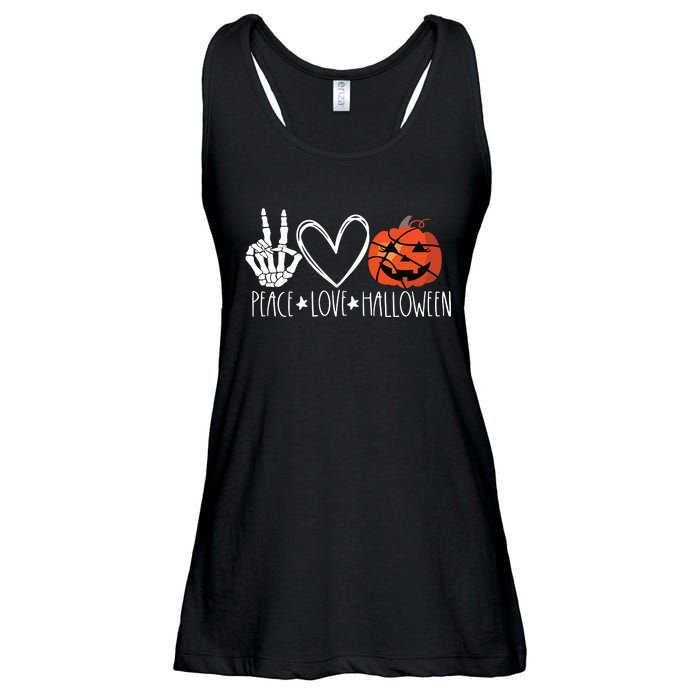 Peace Love Halloween Pumpkin Basketball For Girl Women Ladies Essential Flowy Tank