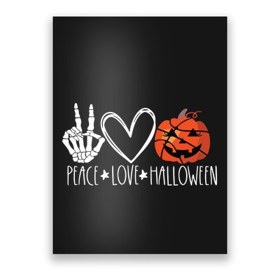Peace Love Halloween Pumpkin Basketball For Girl Women Poster
