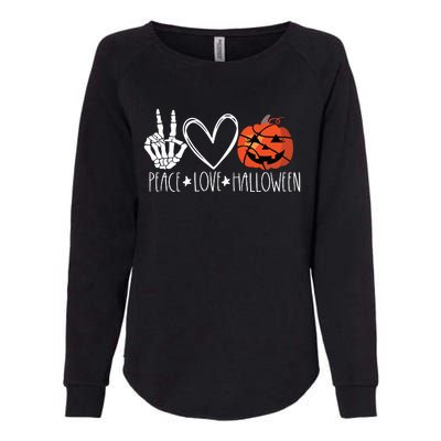 Peace Love Halloween Pumpkin Basketball For Girl Women Womens California Wash Sweatshirt