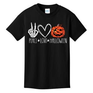 Peace Love Halloween Pumpkin Basketball For Girl Women Kids T-Shirt