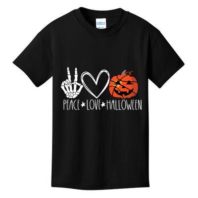 Peace Love Halloween Pumpkin Basketball For Girl Women Kids T-Shirt