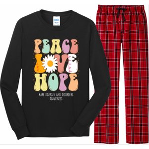 Peace Love Hope Rare Diseases And Disorders Awareness Gift Funny Gift Long Sleeve Pajama Set