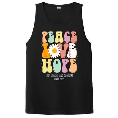 Peace Love Hope Rare Diseases And Disorders Awareness Gift Funny Gift PosiCharge Competitor Tank